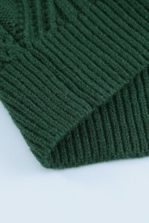 Strapped Cut Out Shoulder Turtleneck Sweater